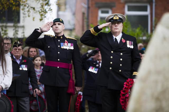 A Remembrance service in Mirfield. Picture: Jim Fitton.