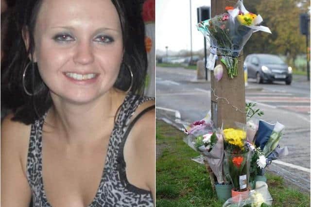 Floral tributes have been left in memory of Doncaster road crash victim Sarah Sands