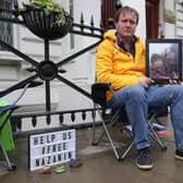 Richard Ratcliffe outside the Iranian Embassy in London whereduring a previous hunger strike in 2019. Picture: Jonathan Brady/PA Wire.