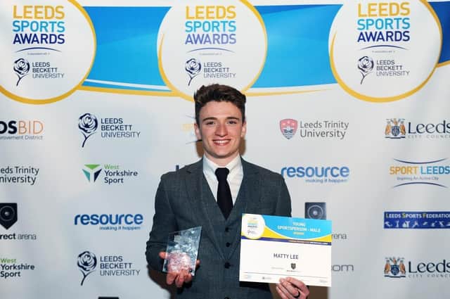 Matty Lee at the Leeds Sports Awards. (Pic credit: Jonathan Gawthorpe)