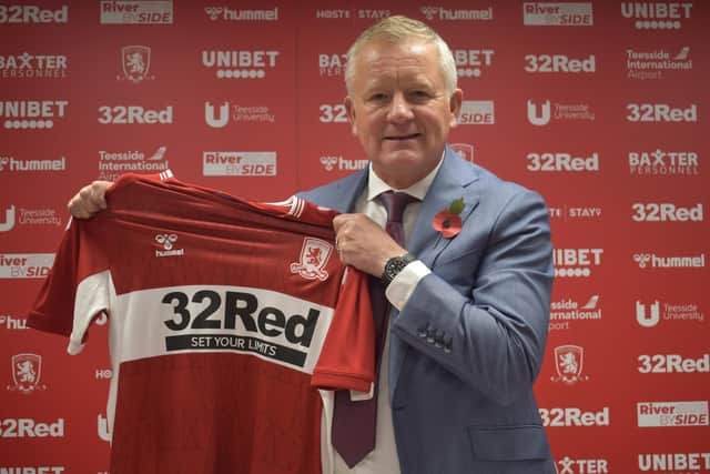 Middlesbrough FC manager Chris Wilder. Picture courtesy of Middlesbrough Football Club.