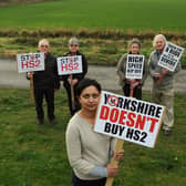 Church Fenton residents protested against HS2