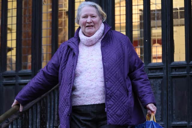 Margaret Porter leaves court after the hearing (image: Glen Minikin)