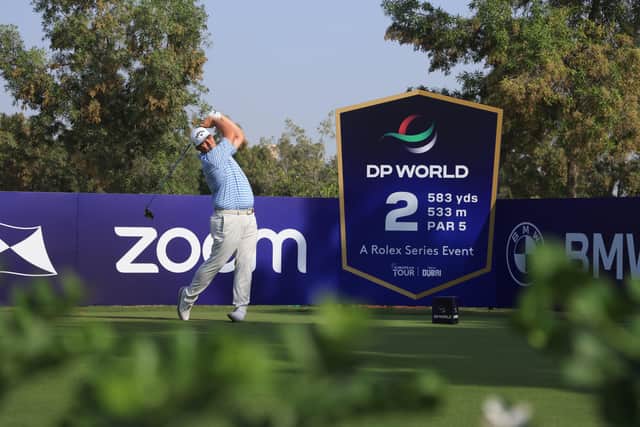 Marcus Armitage of England plays his tee shot to the 2nd hole during Day One of The DP World Tour Championship at Jumeirah Golf Estates on November 18, 2021 in Dubai, United Arab Emirates. (Picture: Andrew Redington/Getty Images)