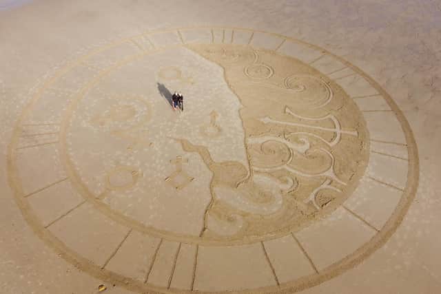 Odyssey sand art from above.