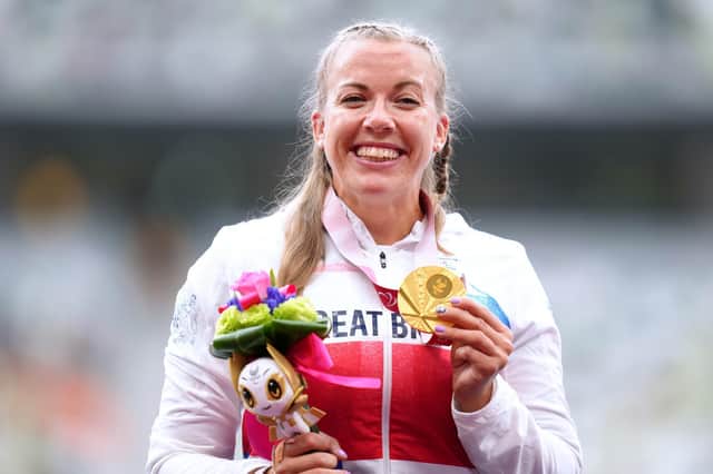 Hannah Cockroft with her gold medal after the T34 women’s 800m at the Tokyo Paralympic Games. (Picture: PA).