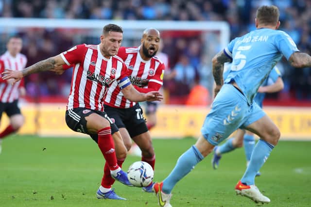 Trying to inspire: Billy Sharp, so often Sheffield United’s talisman, was unable to raise his troops to earn a victory over Coventry City in the Championship on Saturday. (Picture: Sport Image)