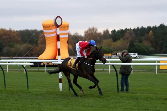 Well clear: A Plus Tard ridden by jockey Rachael Blackmore wins the Betfair Chase at Haydock Park on Saturday. Picture: Simon Marper/PA Wire.
