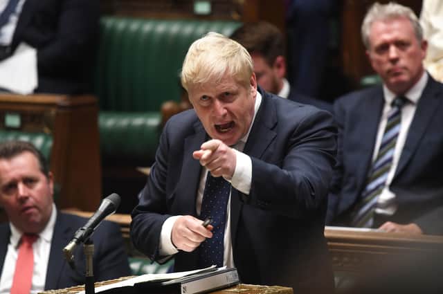 Boris Johnson addressing the House of Commons.