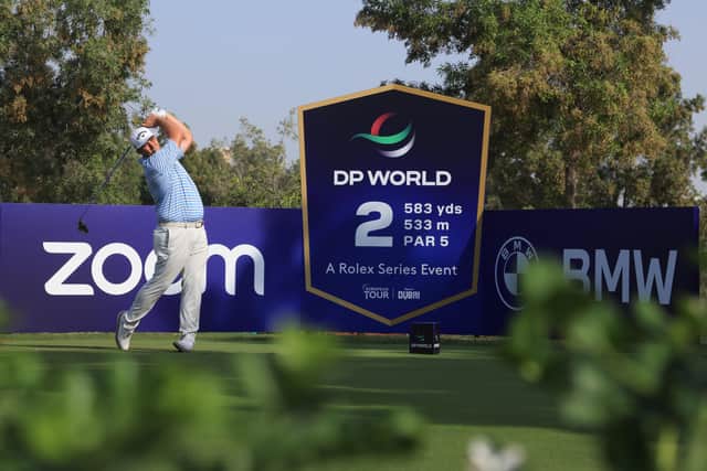 Marcus Armitage of England plays his tee shot to the 2nd hole during Day One of The DP World Tour Championship at Jumeirah Golf Estates on November 18, 2021 in Dubai, United Arab Emirates. (Picture: Andrew Redington/Getty Images)