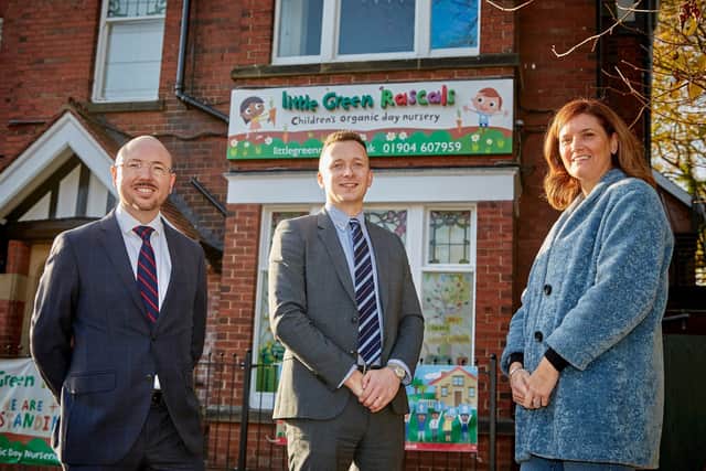 (left to right): - Paul Craske, relationship director, Barclays; Samuel Peake, associate, Andrew Jackson Solicitors; and, Vanessa Warn of Little Green Rascal