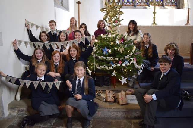 Pocklington School students used recycled decorations to adorn their tree at the Pocklington Christmas Tree Festival.