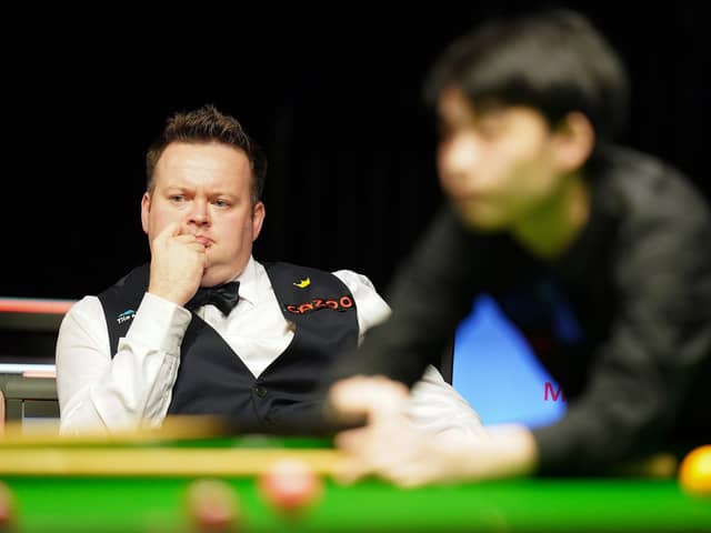 NOT FAIR: Shaun Murphy pictured during his first round match against Si Jiahui UK Championship at the York Barbican. Picture: Mike Egerton/PA