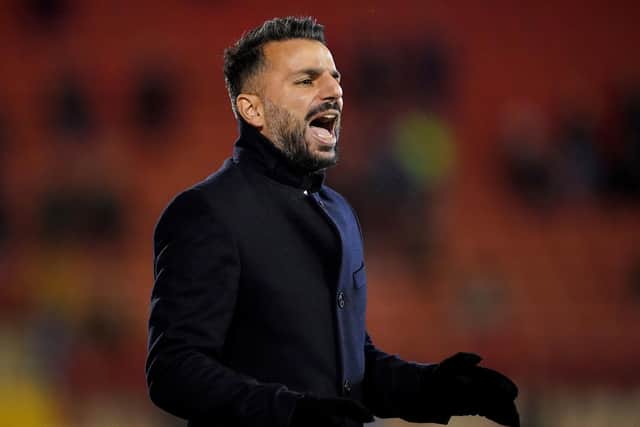 New Barnsley FC head coach Poya Asbaghi, pictured at his first match in charge against Swansea City on Wednesday night. Picture: PA.