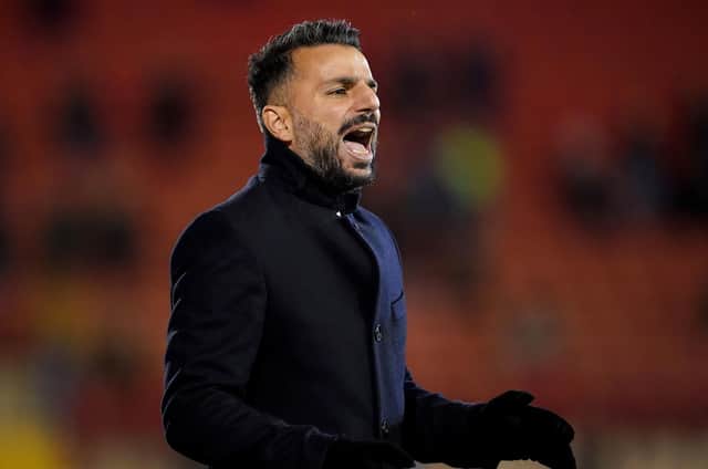 Poya Asbaghi, pictured on the touchline during his first Barnsley match in charge against Swansea. Picture: PA.