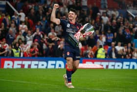 Lachlan Coote celebrates winning the Grand Final with St Helens last month. He could face them three times with Hull KR in regular rounds alone in 2022. (ED SYKES/SWPIX)