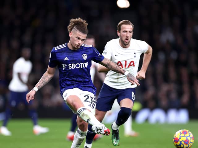 Adaptable: Kalvin Phillips successfully marshalled Harry Kane, background, from central defence last week, (Picture: Ryan Pierse/Getty Images)