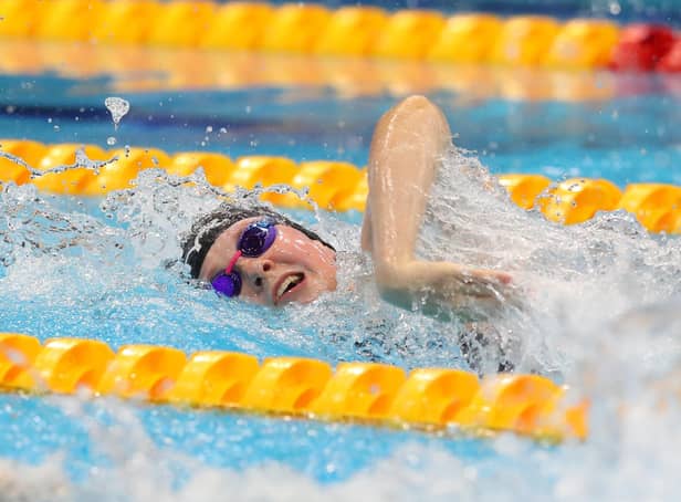 Leeds student Zara Mullooly in action for Great Britain on the way to bronze in the Women’s 100m Freestyle S10 at the London 2019 World Para-swimming Championships. Picture: Catherine Ivill/Getty Images.