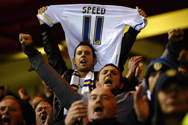 REVERED: Leeds United fans show their respects for the late Gary Speed during the Championship match between Nottingham Forest and Leeds United at the City Ground on November 29, 2011. Picture: Laurence Griffiths/Getty Images