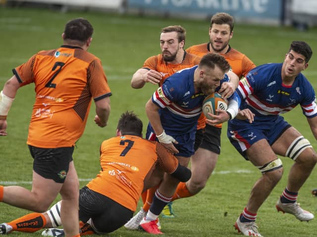 Doncaster Knights v Ealing Trailfinders during last year's meeting. (Picture: Tony Johnson)