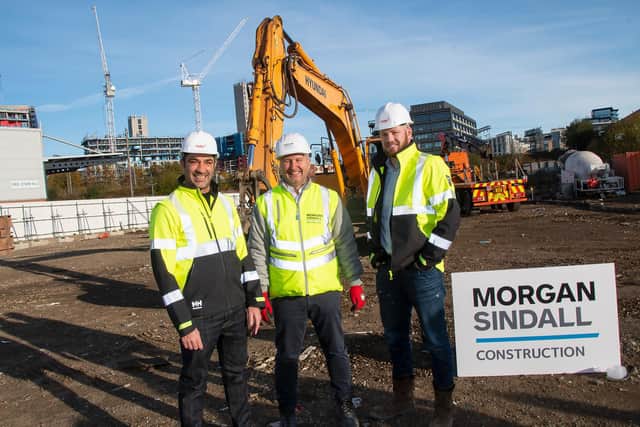 Antony Georgallis, left, from Citylife; Andy Hall from Morgan Sindall Construction; and Gareth Morgan also from Citylife.