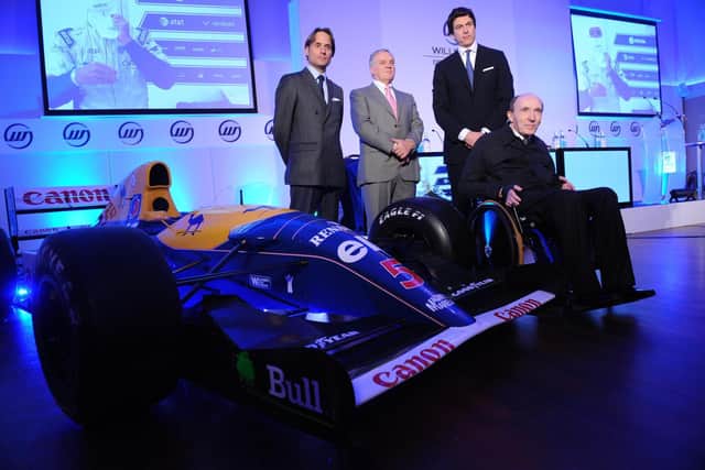Founders of Williams Grand Prix Sir Frank Williams (right) Patrick Head (second from left) and Chairman Adam Parr (far left) and non executive director Torger Wolff pictured in 2011, where they launched the company's IPO share price of 24 to 29 Euro, valuing the business at 265 million Euros  Photo: Stefan Rousseau/PA Wire