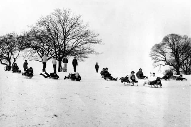 Whitby's winters past... children sledging. Image by former press photographer John Tindale.