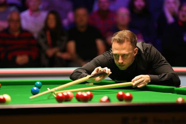 Judd Trump, on his way to a 6-3 win over Chris Wakelin in round two of the UK Snooker Championship at York's Barbican.  Picture: Nigel French/PA
