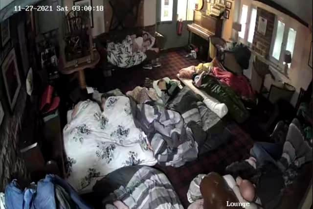 Pub goers sleep over at the Tan Hill Inn on the first night