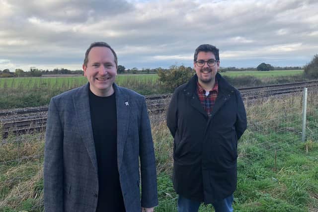 Councillors at the proposed Haxby Station site