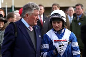 Trainer Paul Nicholls and jockey Bryony Frost who won last year's King George VI Chase at Kempton with Frodon. The champion trainer hopes to be triple-handed in this year's Kempton renewal on Boxing Day.