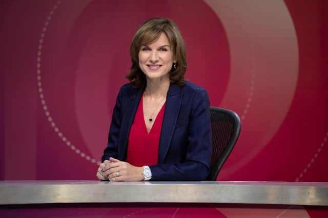 Fiona Bruce presents the BBC's Question Time.