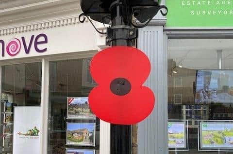 Pocklington Town Council were 'incredibly generous' by donating towards the large poppies that were placed throughout the centre on lampposts.