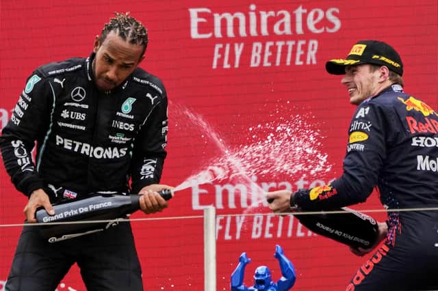 Red Bull driver Max Verstappen of the Netherlands, right, and Lewis Hamilton of Mercedes will battle for the title. (AP Photo/Francois Mori)
