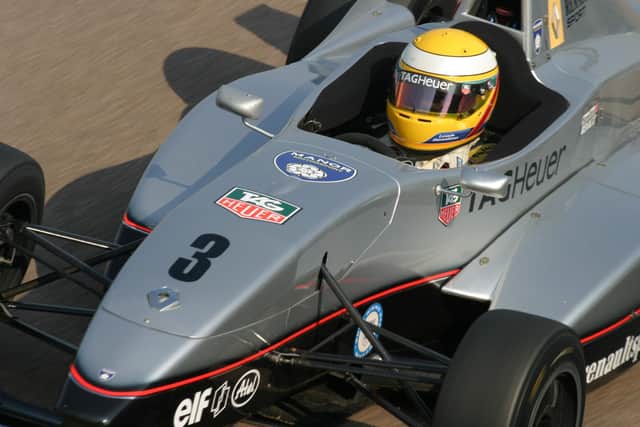 Apprenticeship: Lewis Hamilton when he raced with Manor in the 2003 Formula Renault UK Championship.