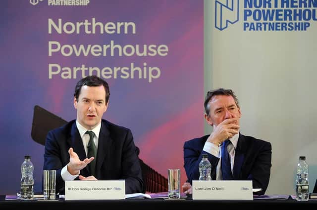 George Osborne and Jim O'Neill launching the Northern Powerhouse Partnership's first report in 2017.
