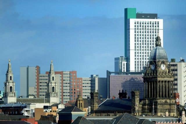 The skyline of Leeds