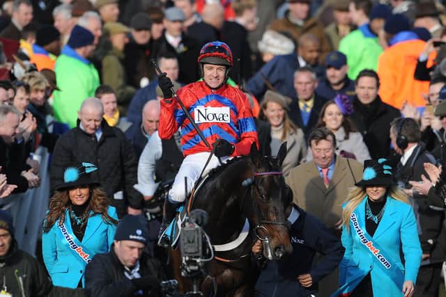 The scenes at Cheltenham after Sprointer Sacre won the 2013 Queen Mother Champion Chase under Barry Geraghty.