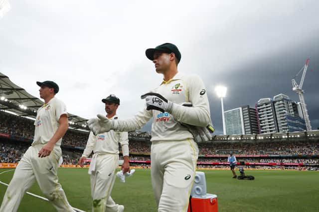 Australia's Alex Carey during day one of the first Ashes test at The Gabba, Brisbane. (Picture: PA)