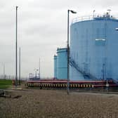One of the giant gas storage facilities at Easington