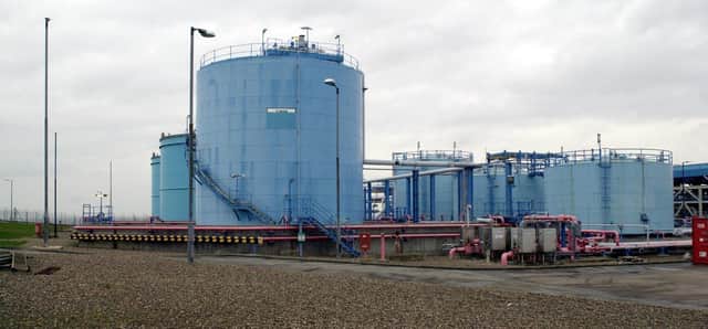 One of the giant gas storage facilities at Easington