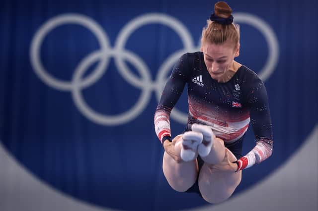 On her way to bronze: Bryony Page competes at the Tokyo 2020 Olympic Games at Ariake Gymnastics Centre. Pictures: Getty Images