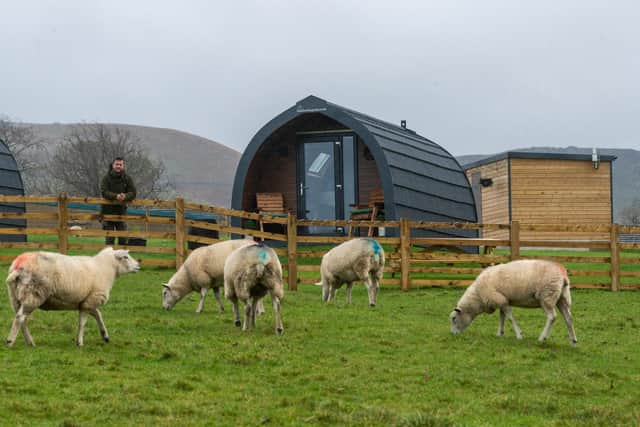 Tom and his fiancee Aimee have diversified by opening glamping pods