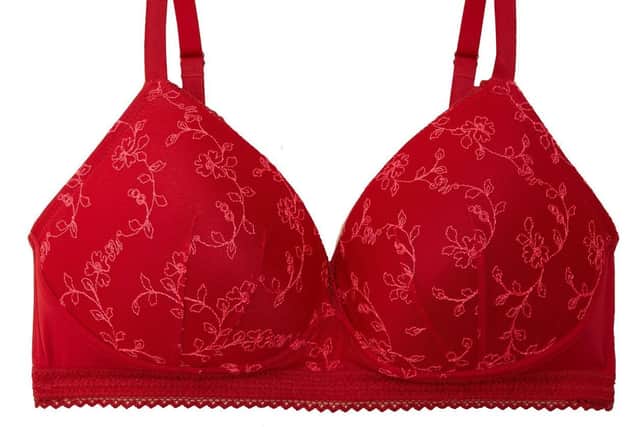 There are three styles of bra, costing £16, in three colours (black, red and white) in the M&S Archive collection, decorated with vintage-inspired embroidery,