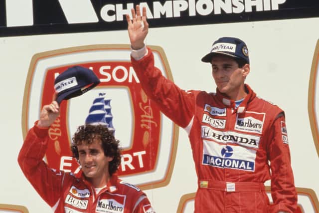 Ayrton Senna and Alain Prost in the late 1980s (Picture: PA)