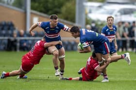 Try scorer: Doncaster's Argentine flanker, right, scored a try in the win over Nottingham. Picture Tony Johnson