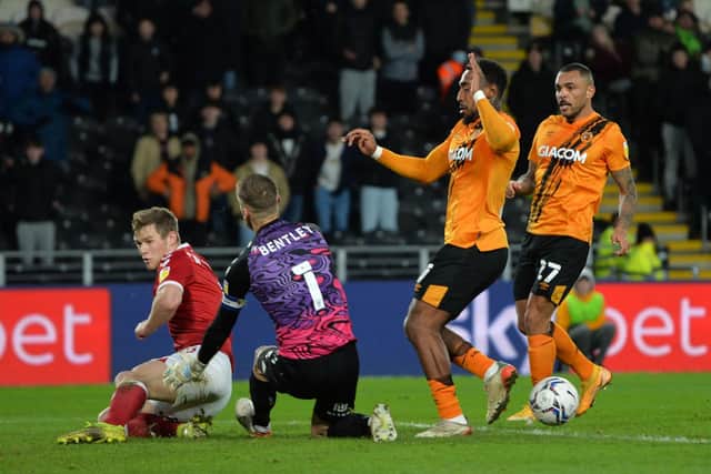 Hull's Mallik Wilks has his shot blocked. Pictures: Jonathan Gawthorpe