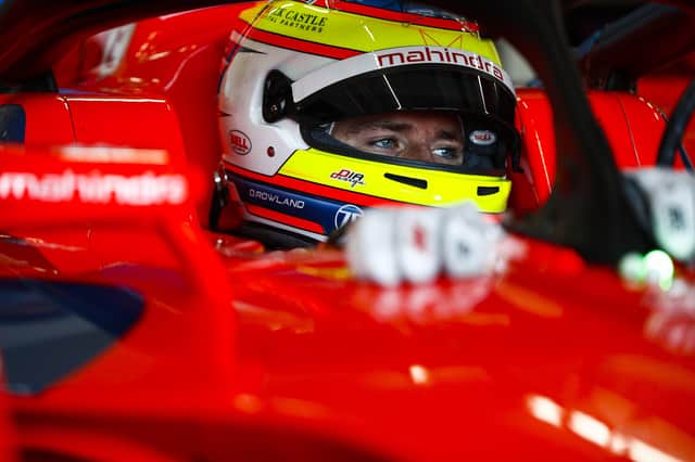 NEW CHALLENGE: Penistone's Oliver Rowland at the wheel of his new Mahindra Racing car at pre-season testing in Valencia earlier this month. Picture: Carl Bingham/LAT Images/Formula E.