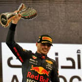 FEELING CHAMPION: Max Verstappen celebrates his Formula One title victory on Sunday. Picture: PA Wire