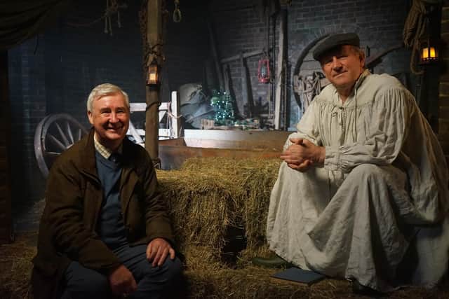 Yorkshire Vet Peter Wright and Peter Davison at the James Herriot Museum in Thirsk. (Picture: Channel 5).